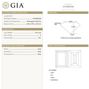 1.56ct 6.83x5.95x4.40mm GIA VS1 H Antique Rectangle Step Cut 19141-01 - Misfit Diamonds