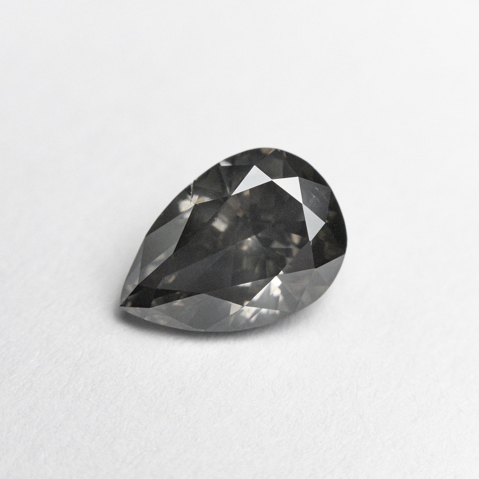 1.01ct 7.83x5.42x3.38mm Fancy Dark Grey Pear Brilliant 19913-01