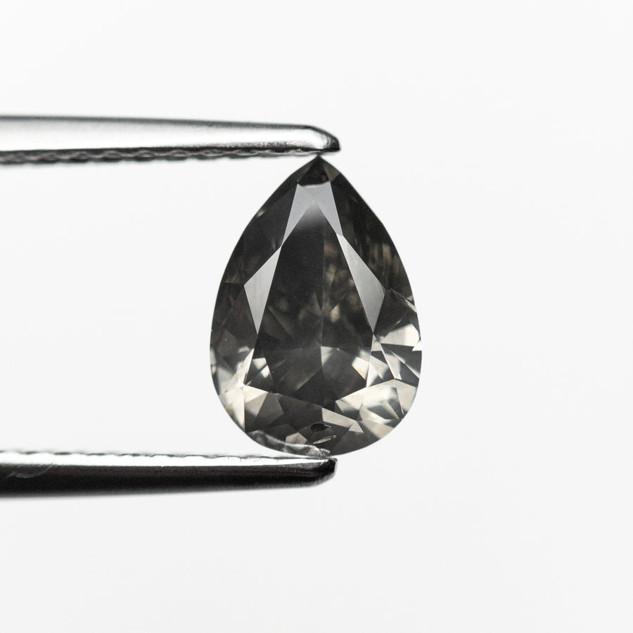 1.01ct 7.83x5.42x3.38mm Fancy Dark Grey Pear Brilliant 19913-01