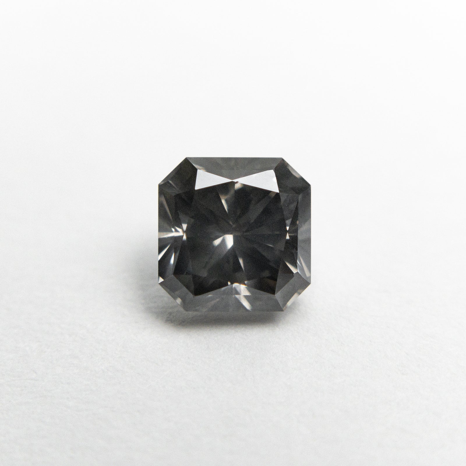 0.85ct 5.14x5.10x3.76mm SI1 Fancy Dark Grey Cut Corner Square Brilliant 19923-16