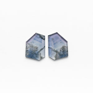 28.77cttw 2pc 19.21x14.58x3.16mm 19.07x14.61x3.03mm Hexagon Slab Sapphire Matching Pair 20052-03