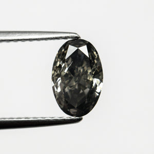 1.07ct 8.12x5.36x3.18mm SI2 Fancy Dark Grey Oval Brilliant 21593-09
