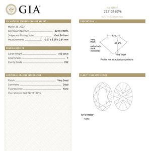 1.00ct 10.07x5.35x2.64mm GIA VS2 F Modern Antique Moval Brilliant 21697-01