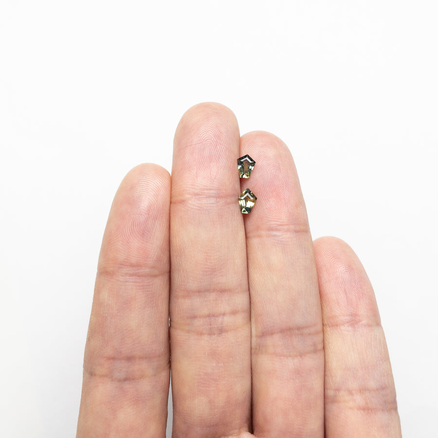 0.89cttw 2pc 5.47x4.40x2.38mm 5.86x4.39x2.80mm Pentagon Step Cut Sapphire Matching Pair 22768-06