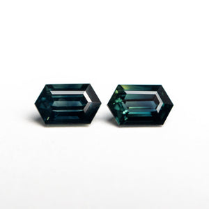 1.12cttw 2pc 6.06x3.79x2.80mm 6.13x3.77x2.69mm Hexagon Step Cut Sapphire Matching Pair 22768-09
