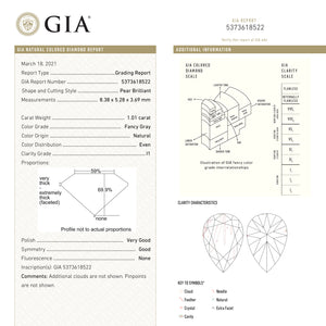 1.01ct 8.38x5.28x3.69mm GIA Fancy Grey Pear Brilliant 18982-01 - Misfit Diamonds