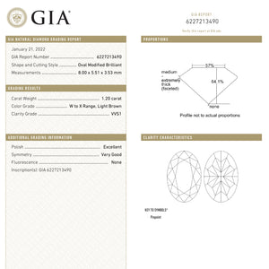 1.20ct 8.00x5.51x3.53mm GIA VVS1 W-X Oval Brilliant 27063-01