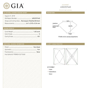 1.60ct 6.41x5.95x5.34mm GIA VS1 H French Cut 18889-02 - Misfit Diamonds