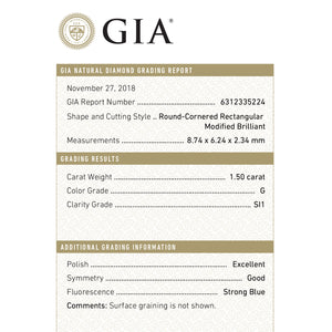 1.50ct 8.74x6.24x2.33mm GIA SI1 G Cushion Rosecut 18074-02 - Misfit Diamonds