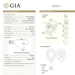 0.86ct 7.12x5.22x3.39mm GIA Fancy Light Grey Pear Brilliant 18729-01 - Misfit Diamonds