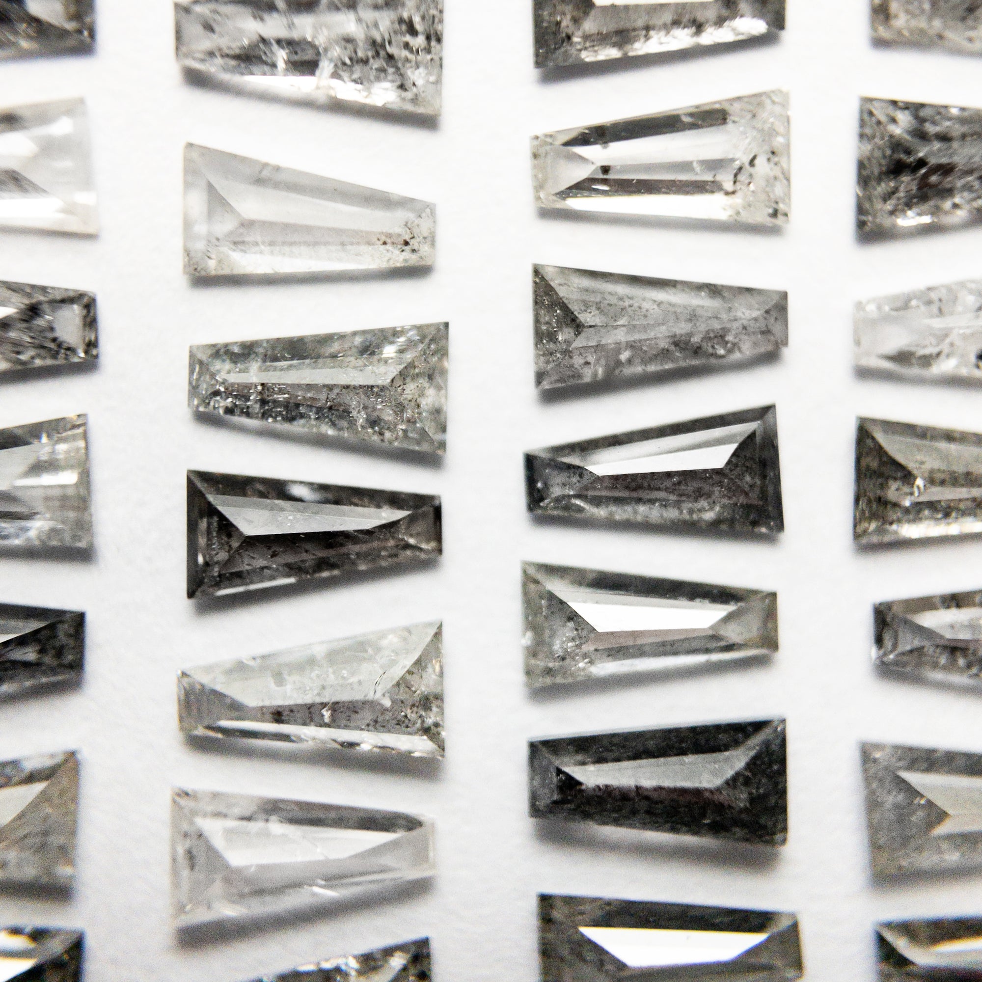Salt and Pepper Tapered Baguette Melee - Misfit Diamonds