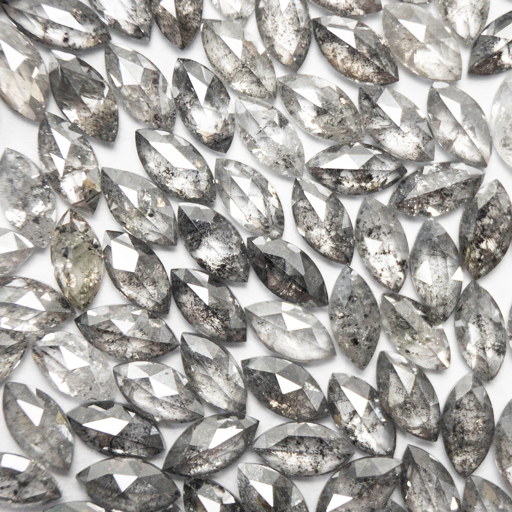 Salt and Pepper Marquise Rosecut Melee - Misfit Diamonds