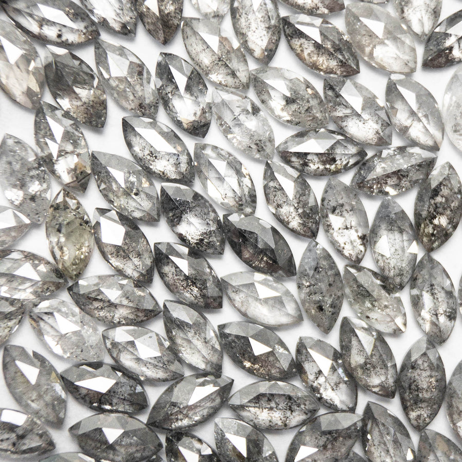 Salt and Pepper Marquise Rosecut Melee