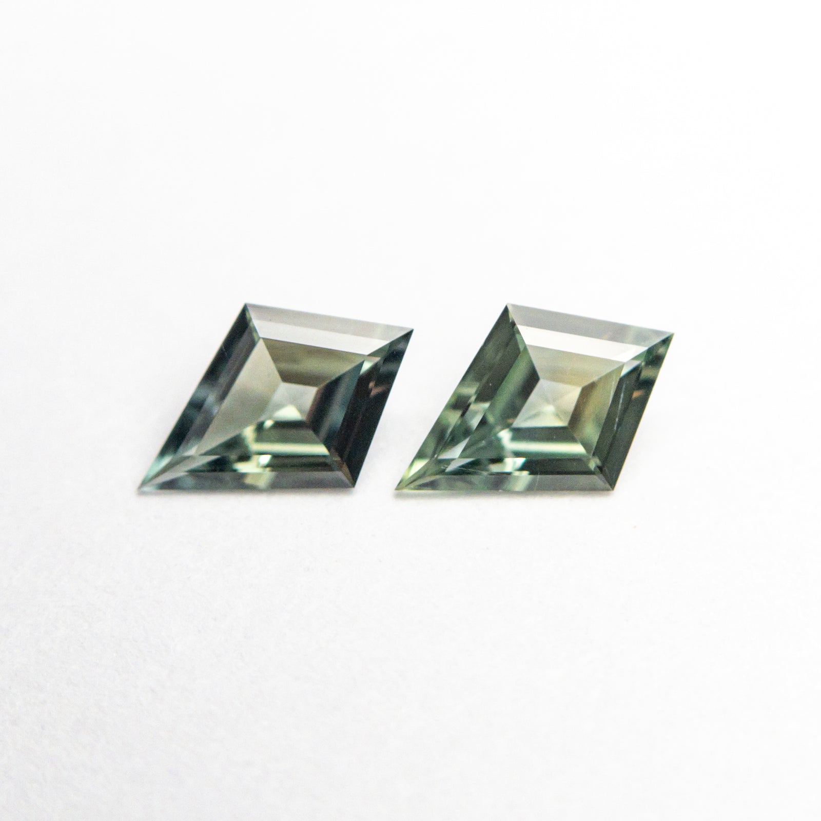 Matching Pair Green Kite Sapphire Melee