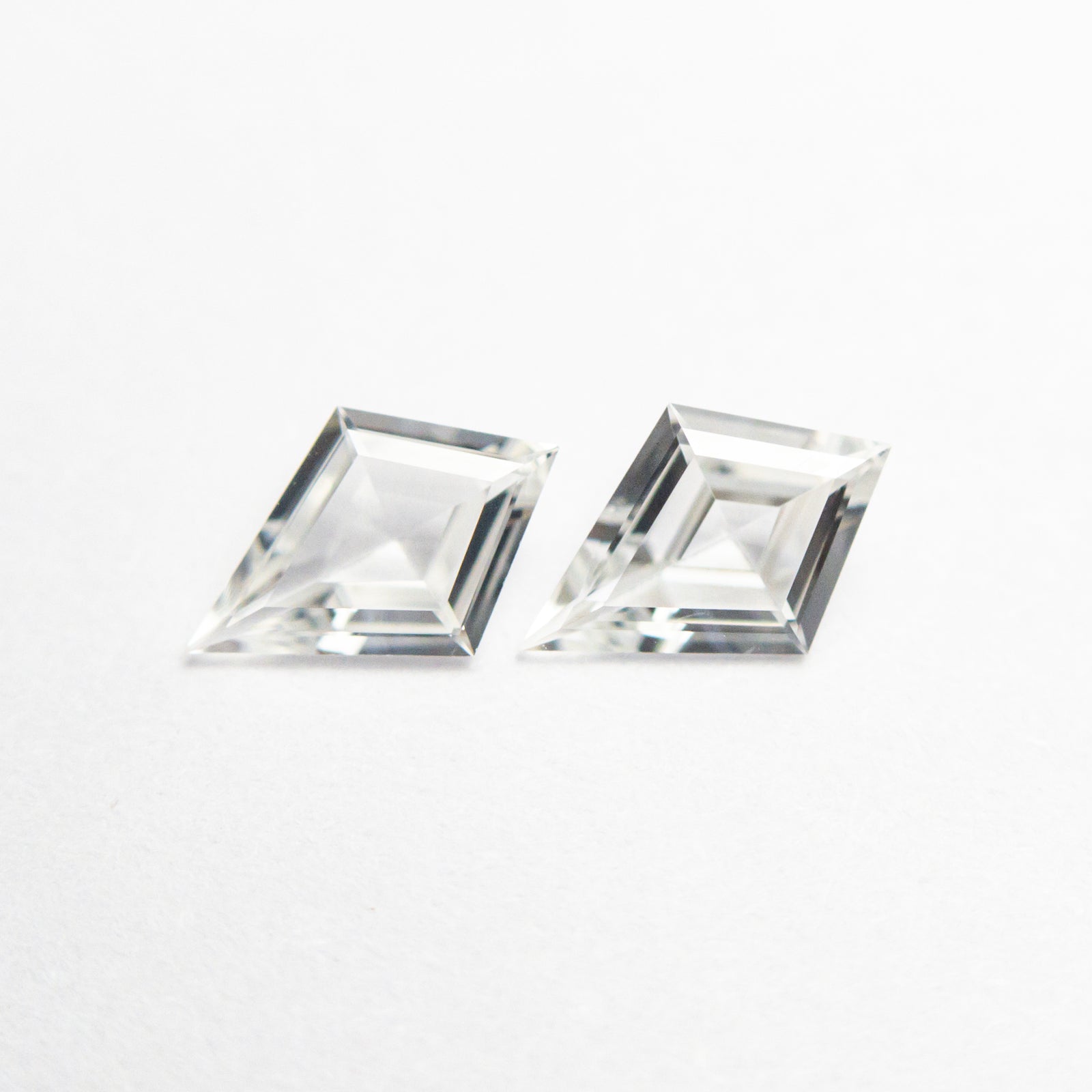 Matching Pair White Kite Sapphire Melee