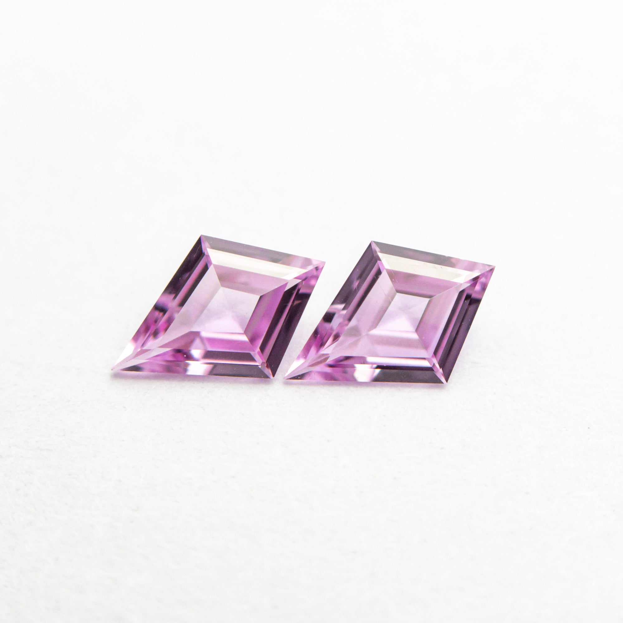 Matching Pair Pink Kite Sapphires