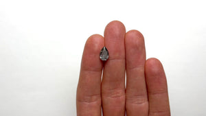 2.07ct 10.33x6.61x4.25mm GIA SI2 Fancy Dark Grey Pear Brilliant 19549-01