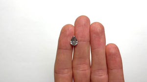 2.50ct 9.89x7.04x5.21mm GIA I2 Fancy Grey Pear Brilliant 19559-01